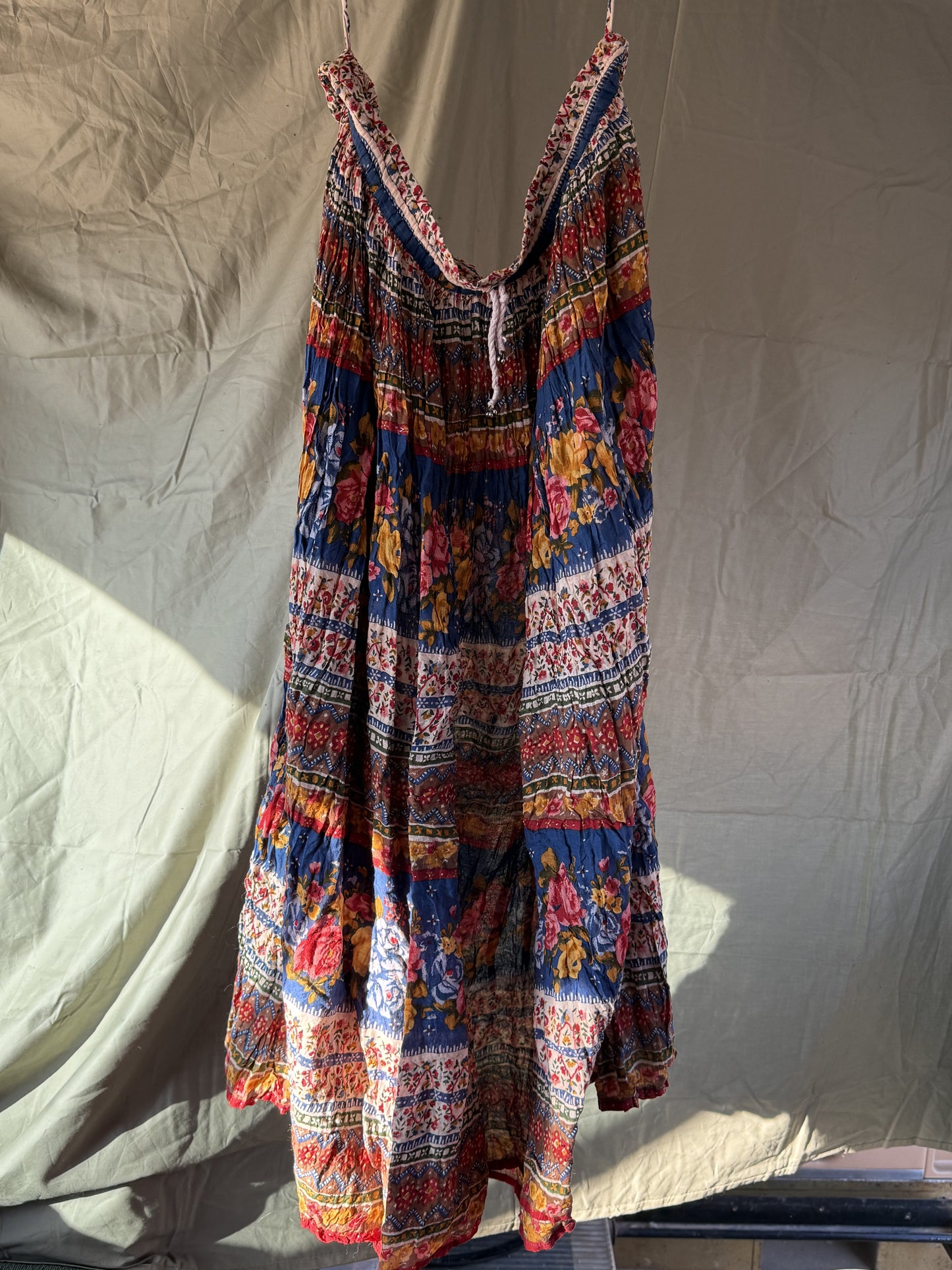 Basic Editions Broomstick Skirt Floral Print with Drawstring size Medium