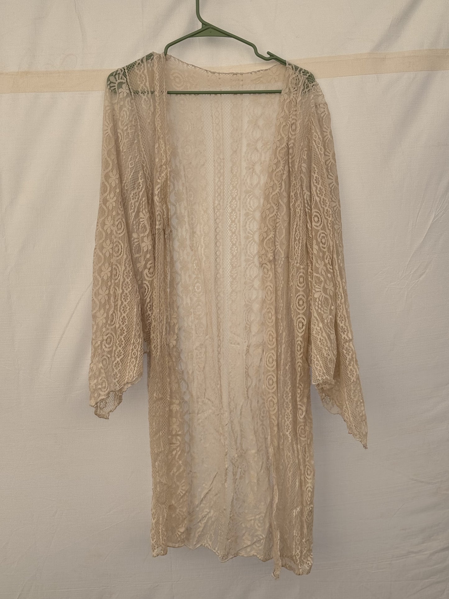 White/Ivory Lace Duster - No size no brand