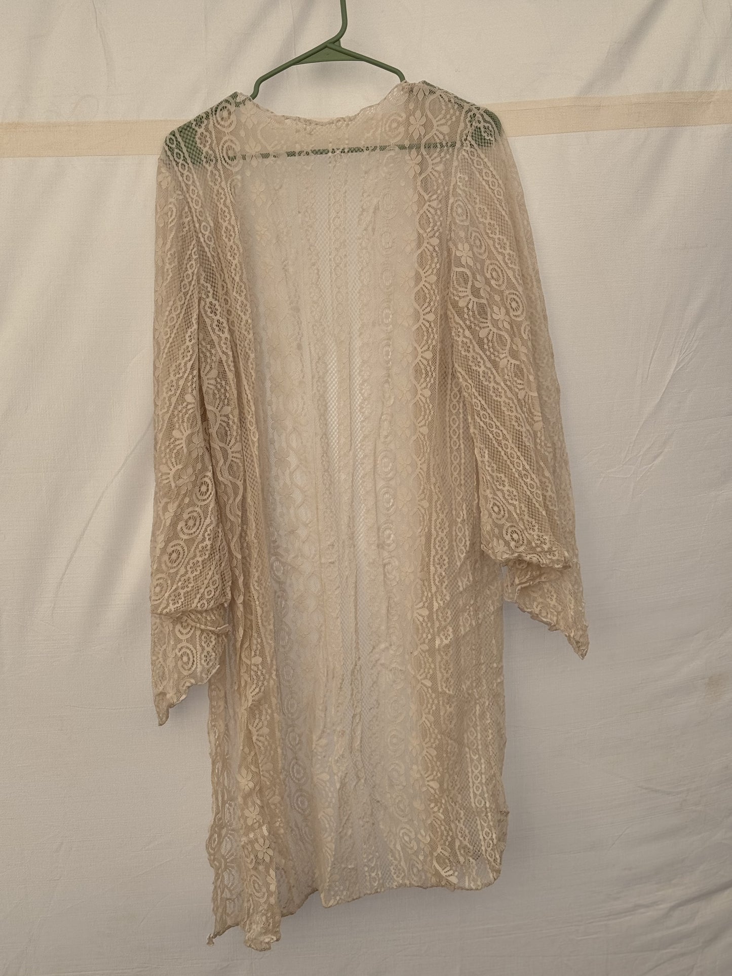 White/Ivory Lace Duster - No size no brand