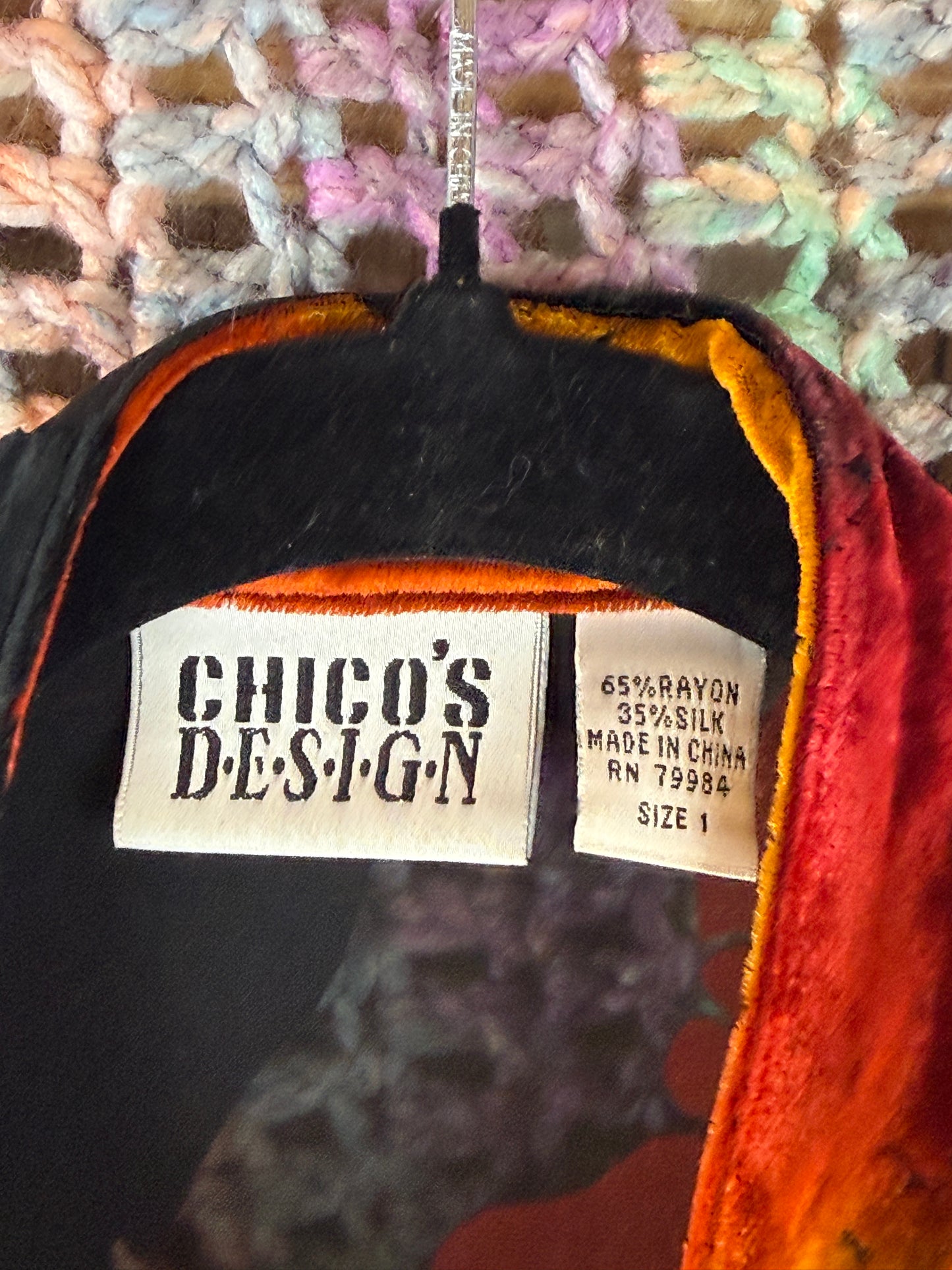 Vintage Chico's Design Velvet Tunic (Size 1 fits M/L)
