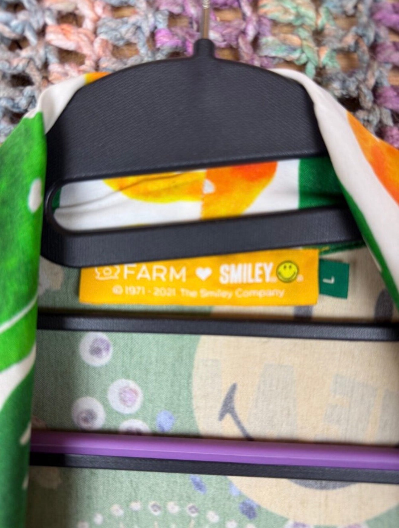 LB2 Farm x Smiley 'Have a Nice Day' Open Cardigan size L
