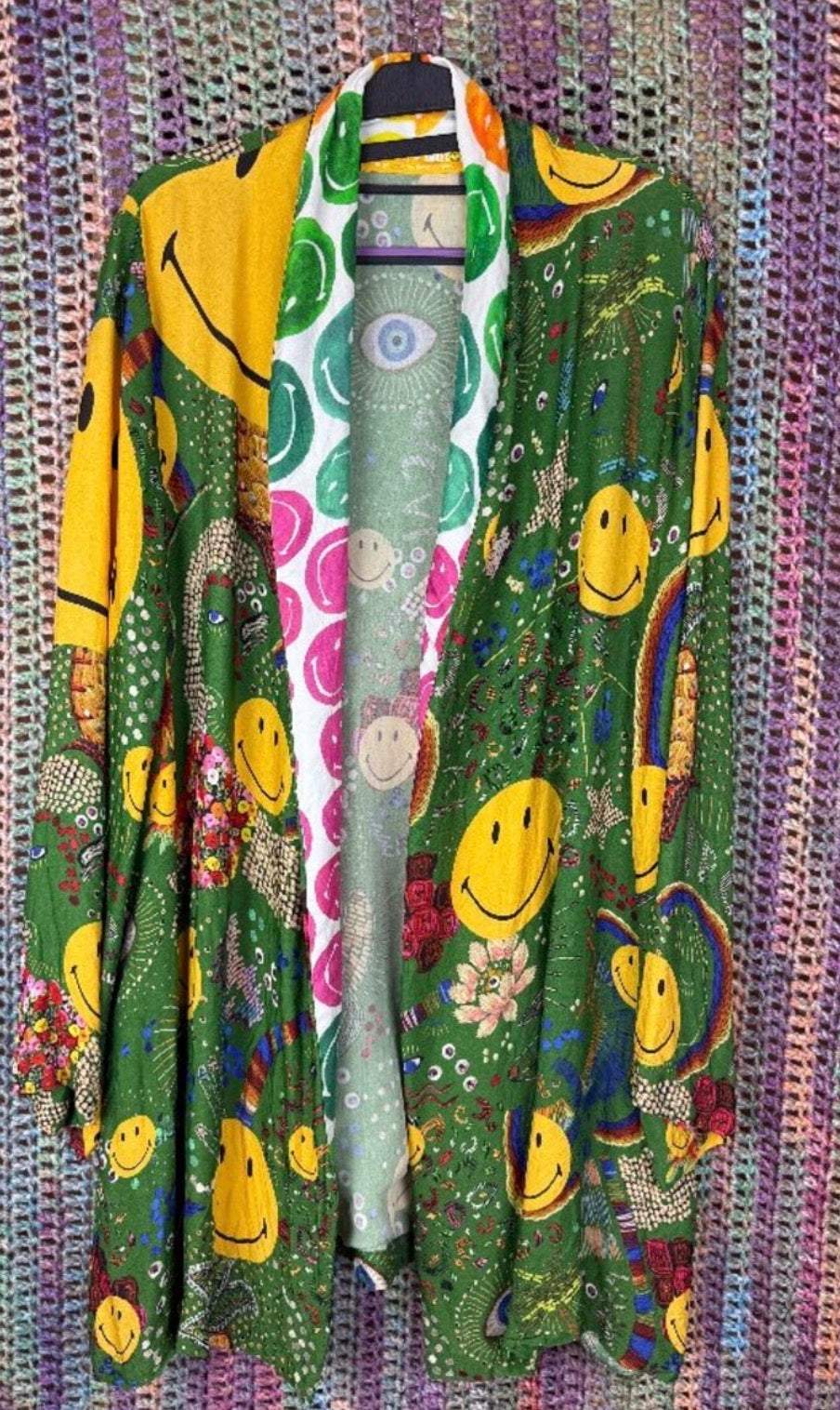 LB2 Farm x Smiley 'Have a Nice Day' Open Cardigan size L
