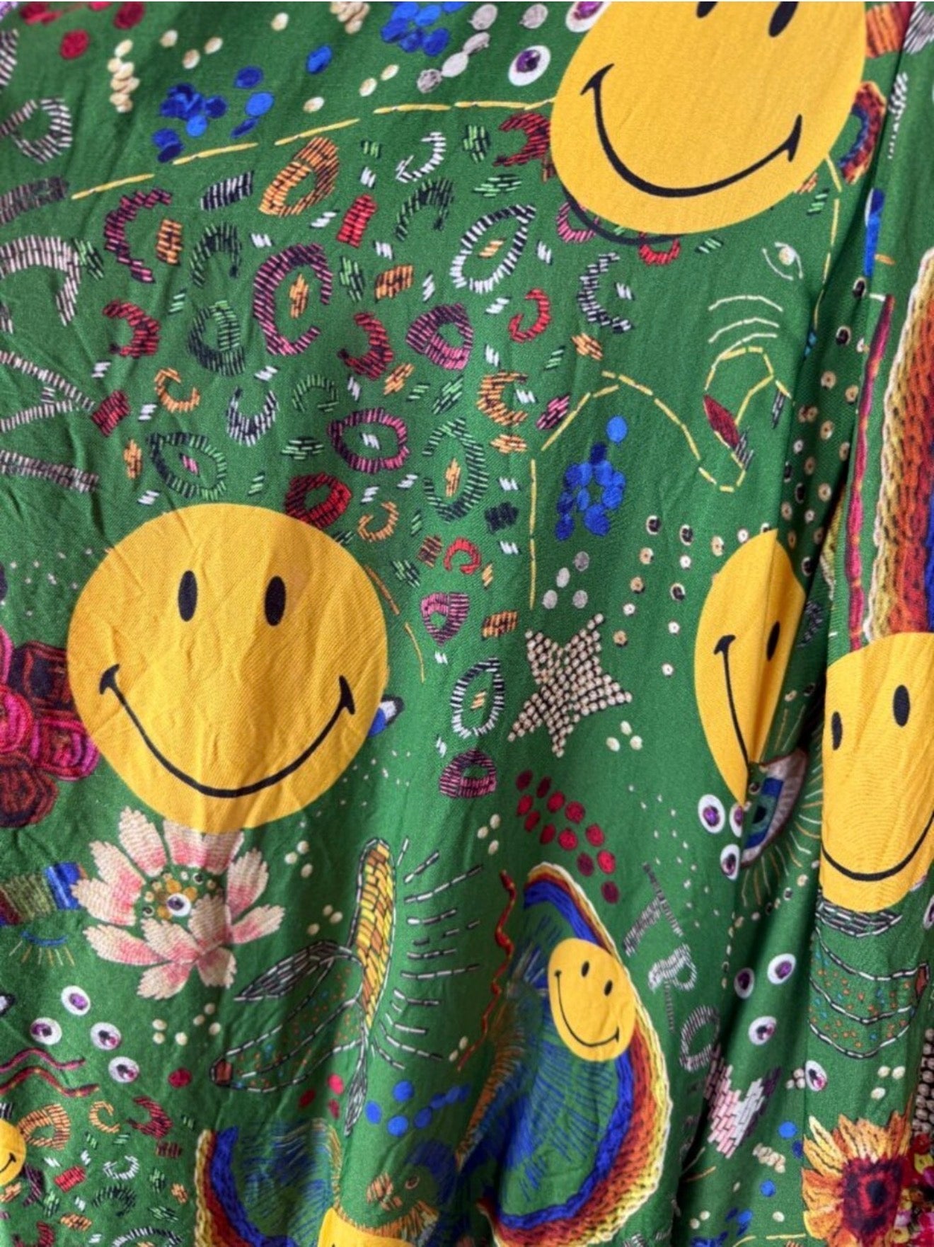 LB2 Farm x Smiley 'Have a Nice Day' Open Cardigan size L