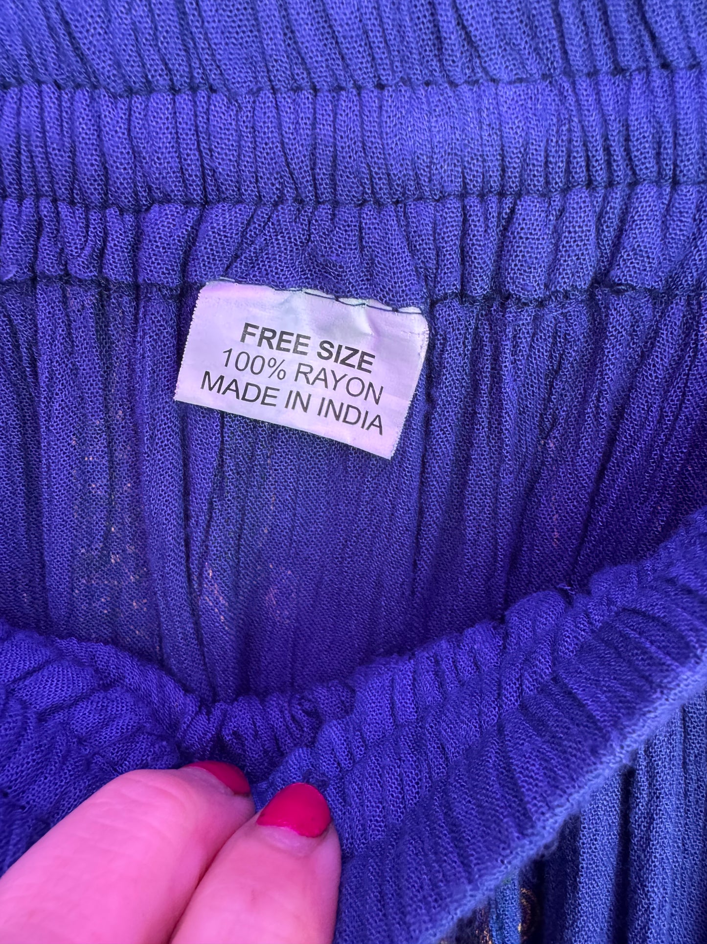 "Free Size" Blue and Green Maxi Skirt with gems-- sz Free Size (fits like M)