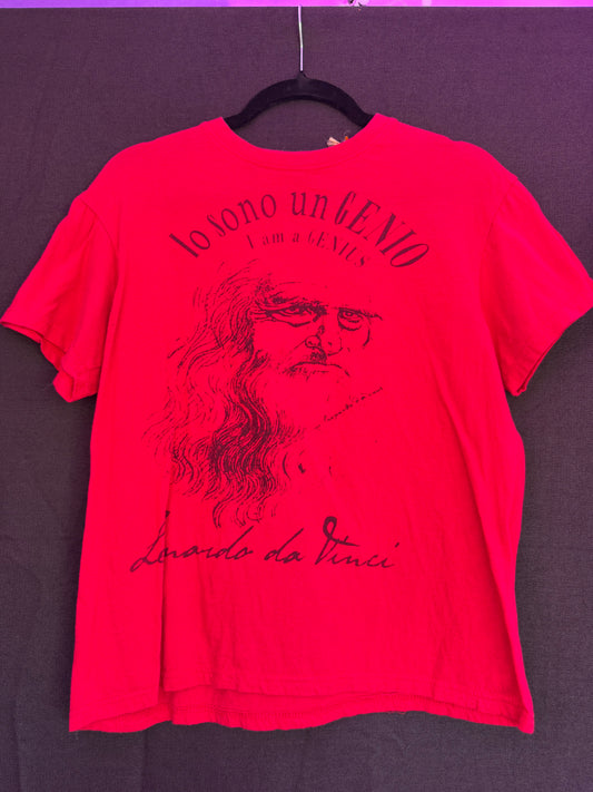 Leonardo DaVinci 100% Cotton Red T-shirt-- sz M