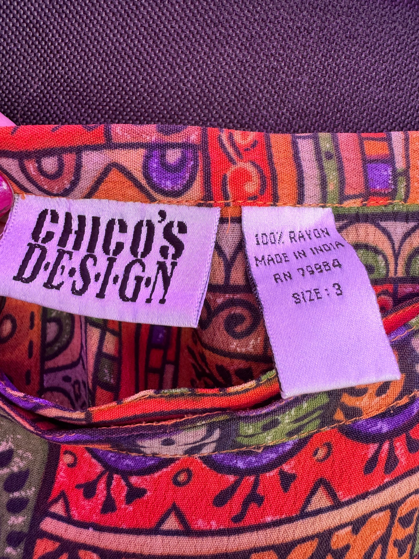 Chico's Design Geometric Print Wrap Skirt-- sz 3 (possibly 3XL)