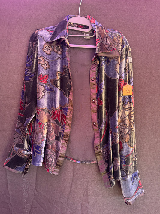 Nabi Velvet Button-up Over Shirt-- sz S (true to size)