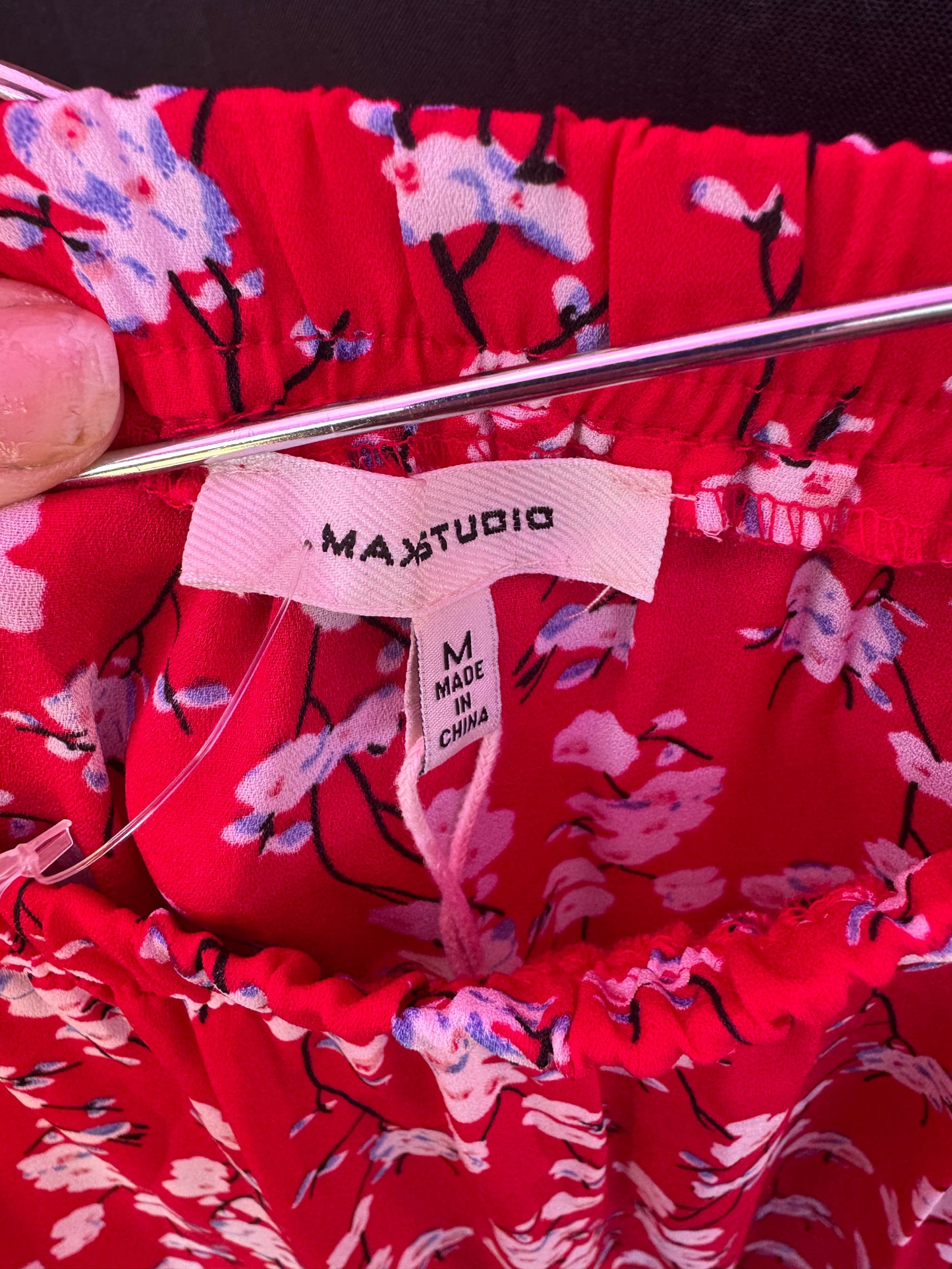 Max Studio Red Floral Skirt-- sz M