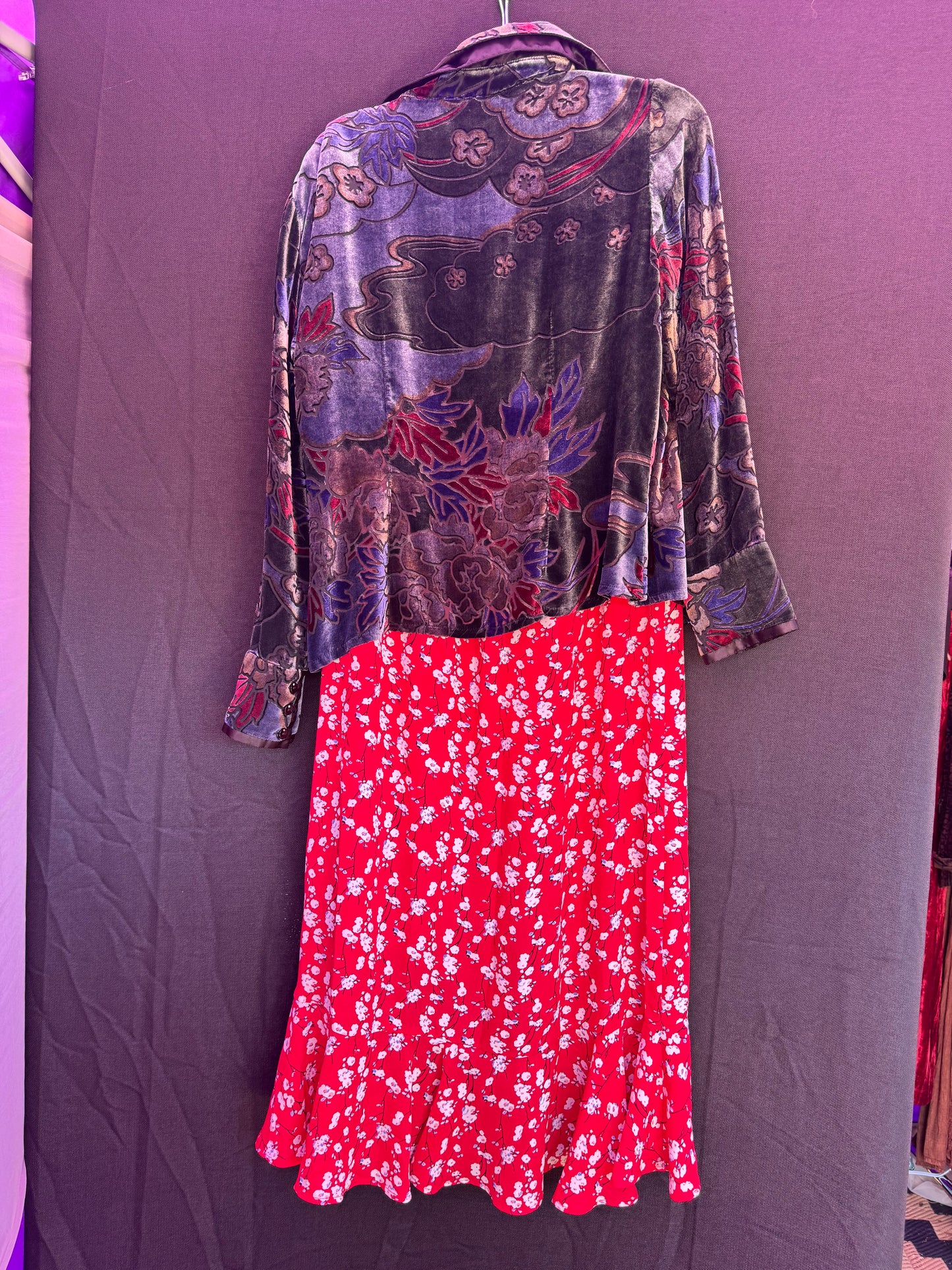 Max Studio Red Floral Skirt-- sz M
