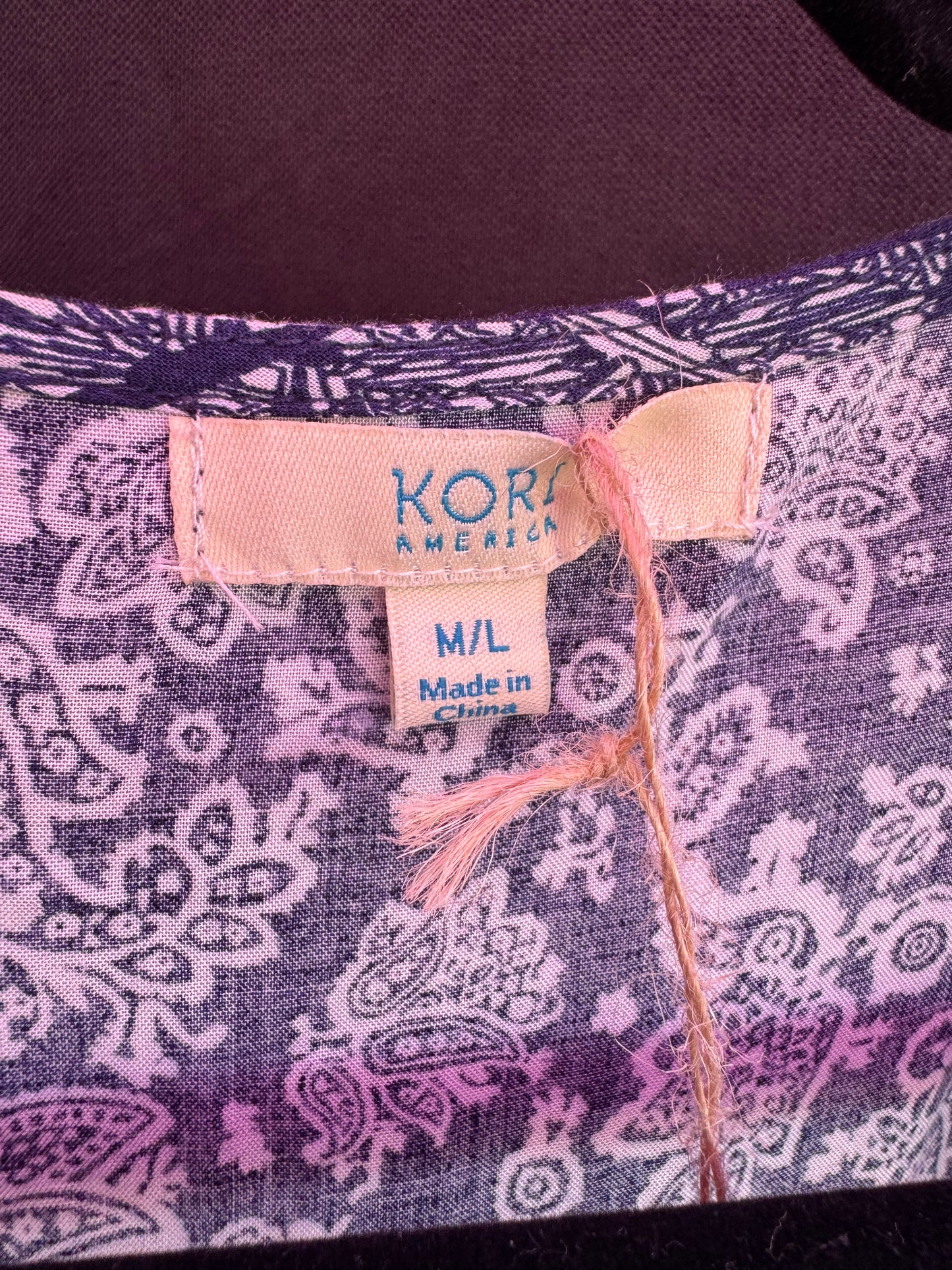 Kori America blue and white with fringe Kimono/Cover-up-- sz M/L
