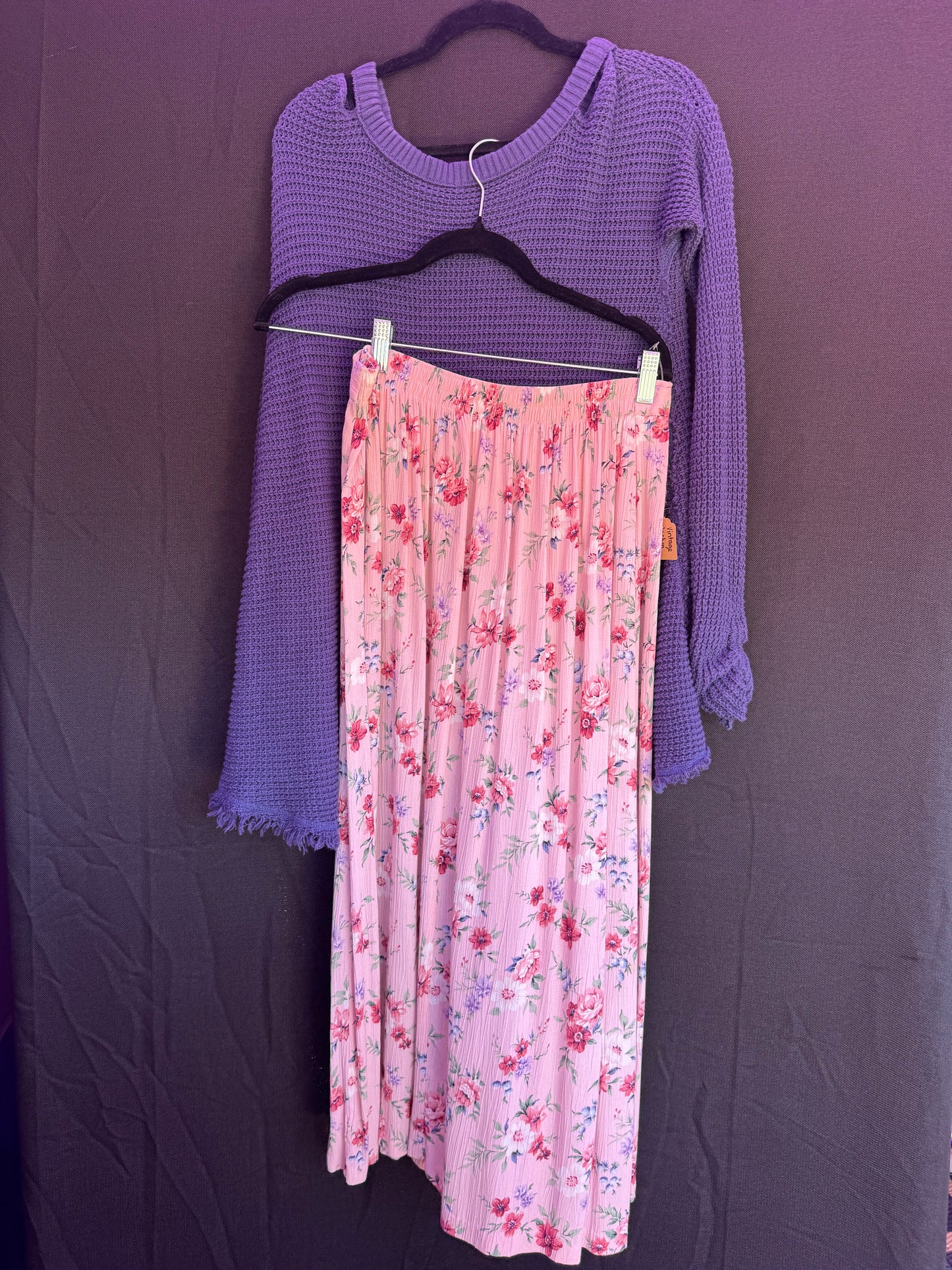 Y2K Jaclyn Smith light pink floral skirt-- sz medium