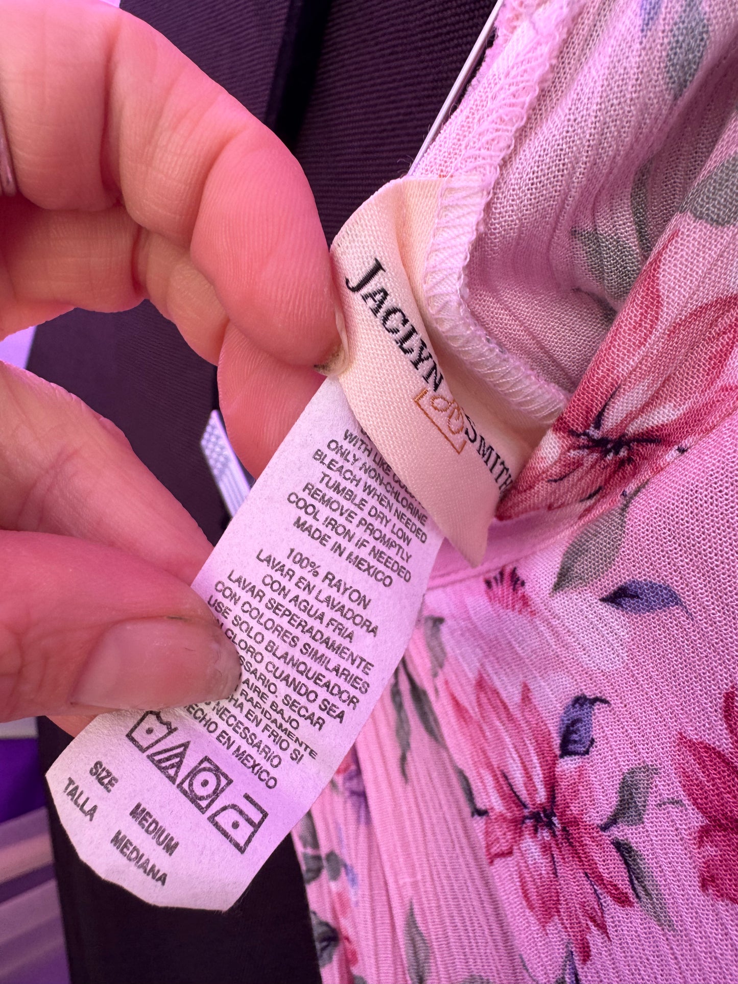 Y2K Jaclyn Smith light pink floral skirt-- sz medium