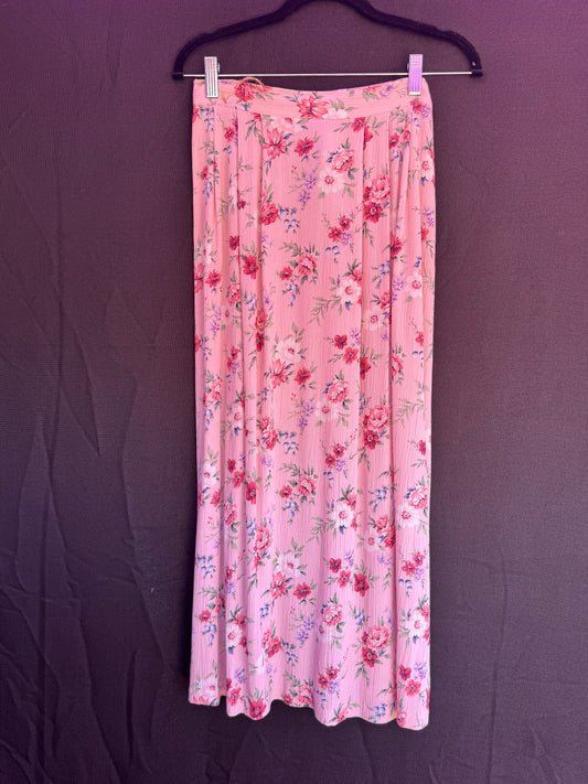 Y2K Jaclyn Smith light pink floral skirt-- sz medium