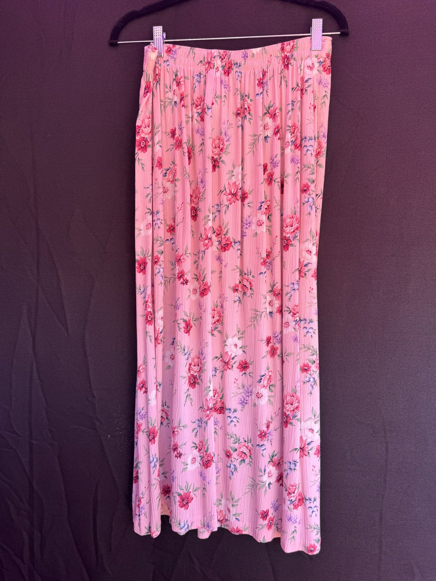 Y2K Jaclyn Smith light pink floral skirt-- sz medium