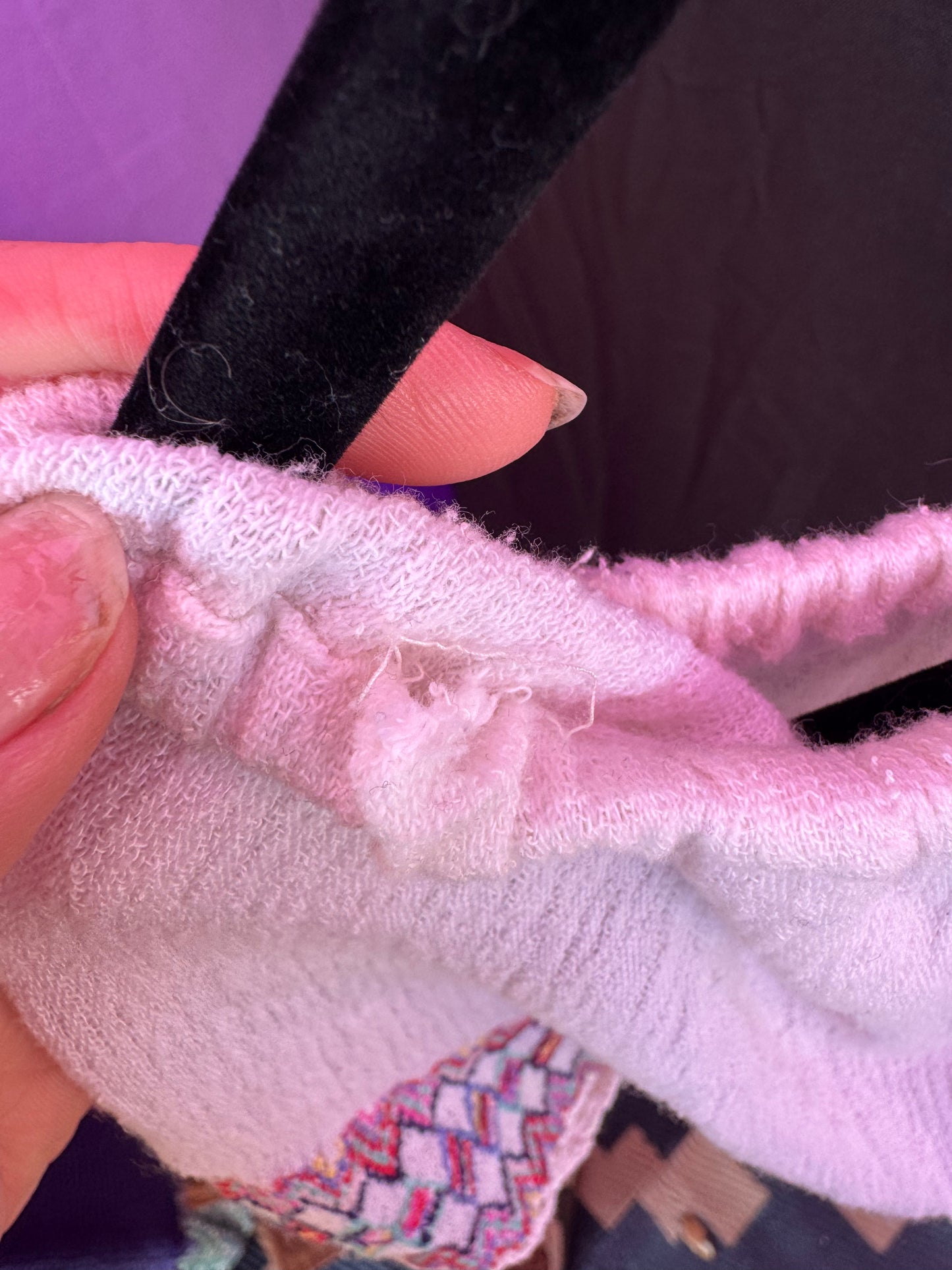 Billabong White and Multi Color embroidered off the shoulder top (has flaw pictured) -- sz S/P