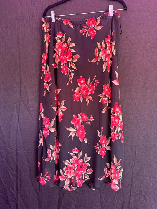 No Brand black and red Floral Skirt-- sz 20W