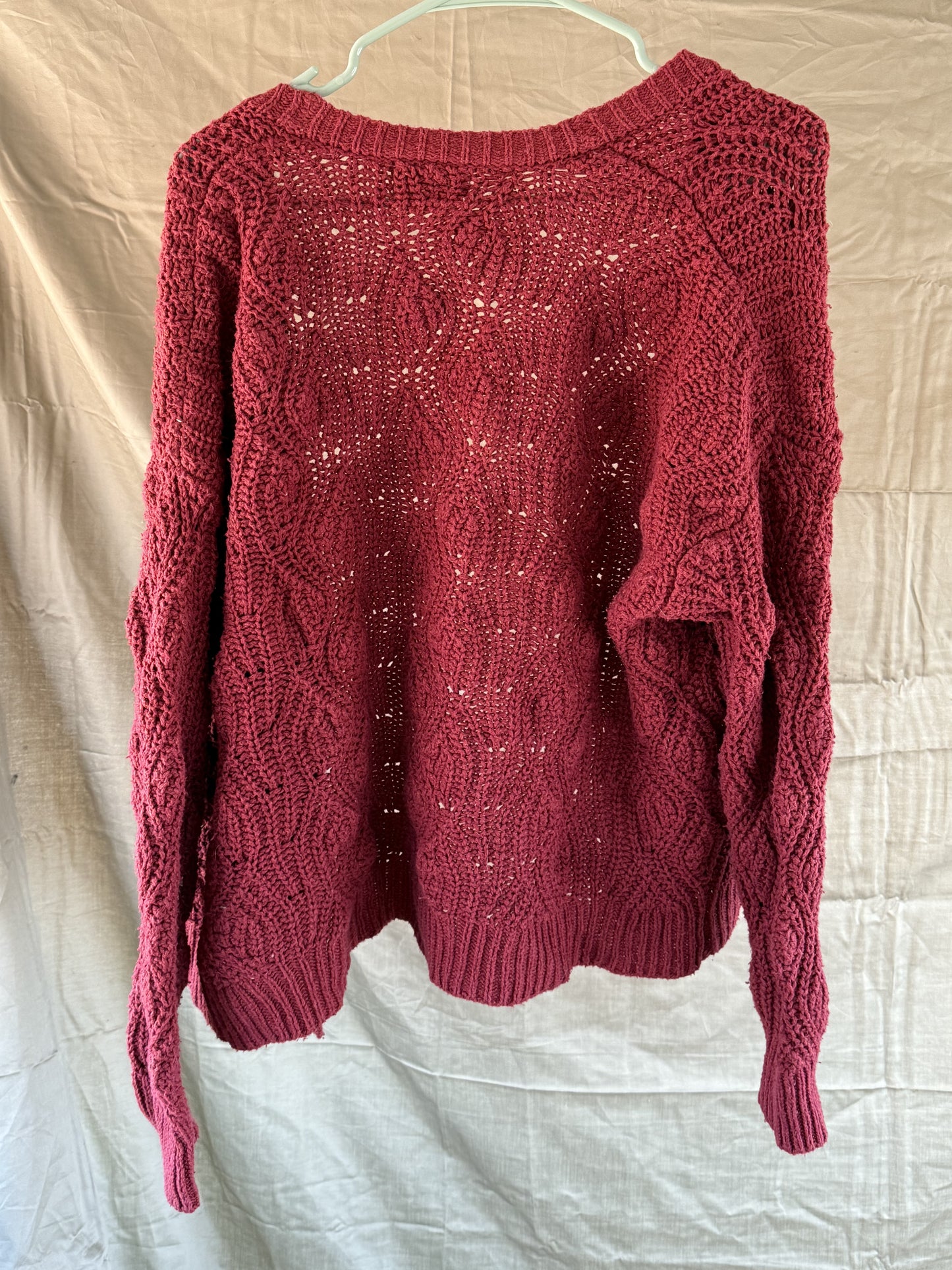 Universal Threads Red Knitted Open Front Sweater (XS)