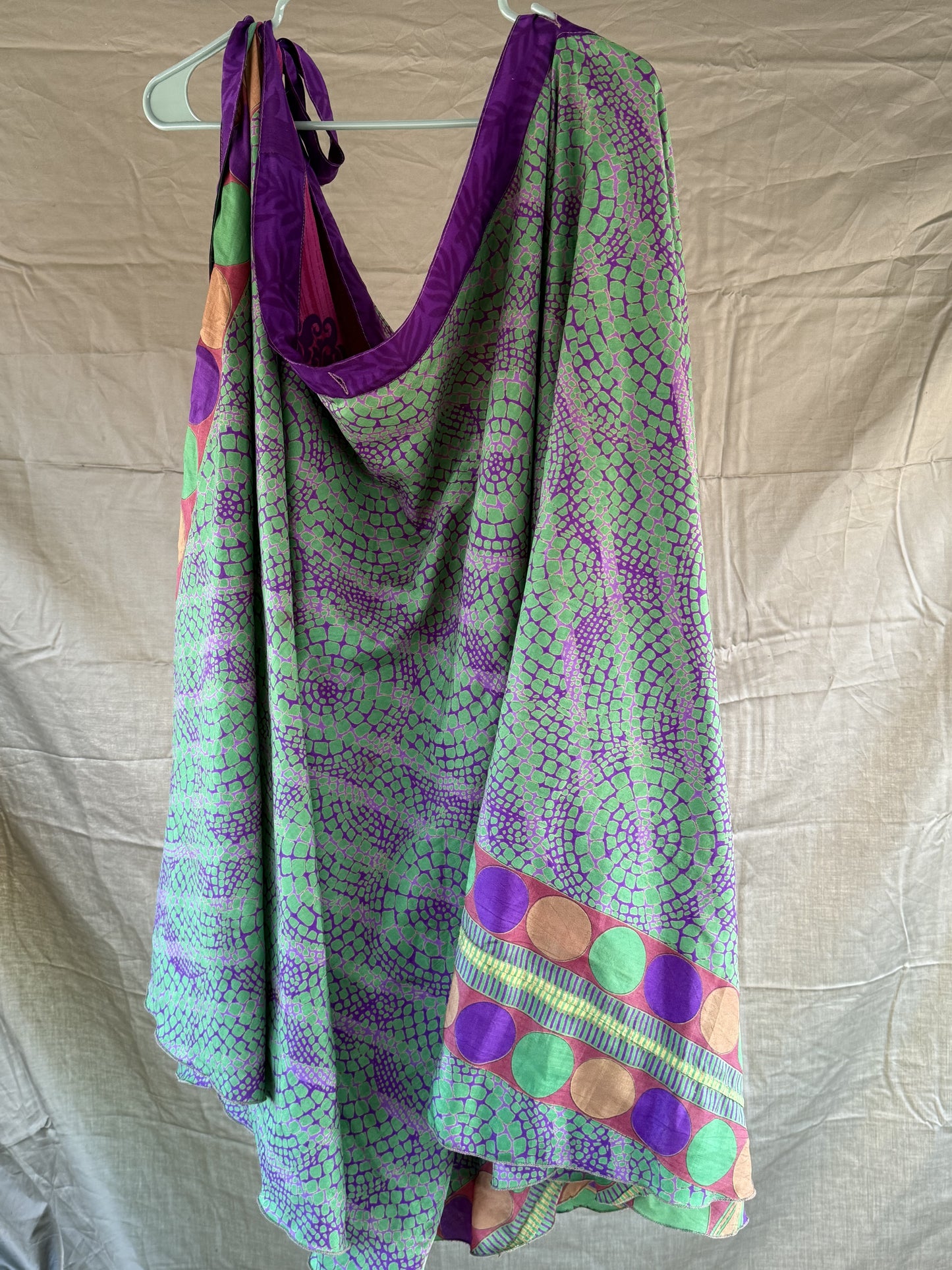 Darn Good Yarn Free Size Silk Wrap Skirt- Reversible!