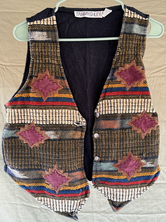 Jane Ashley Vintage Vest Southwestern Pattern ( M )