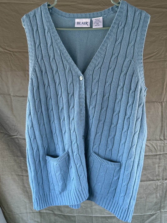 Blair Powder Blue Cable Knit Vest ( M )