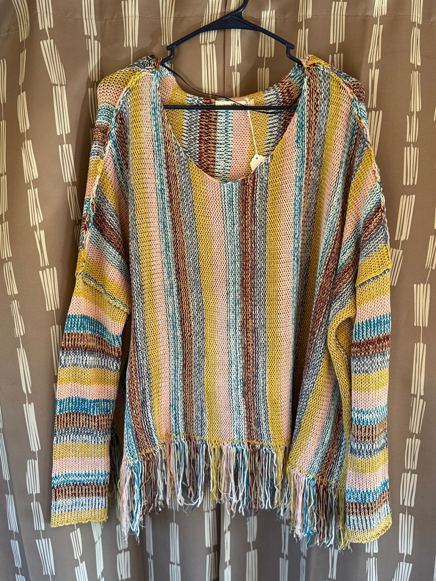Natural Life Knitted Pancho-- sz S\M