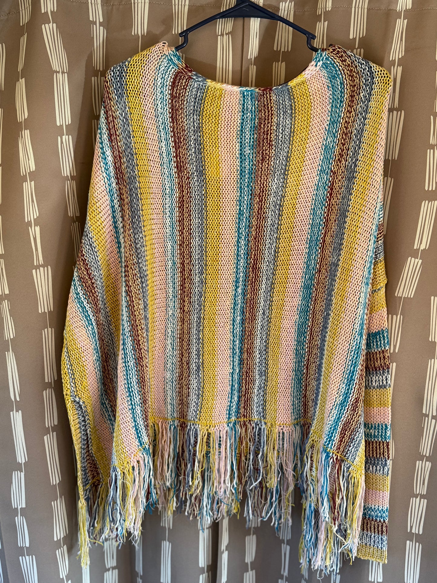 Natural Life Knitted Pancho-- sz S\M