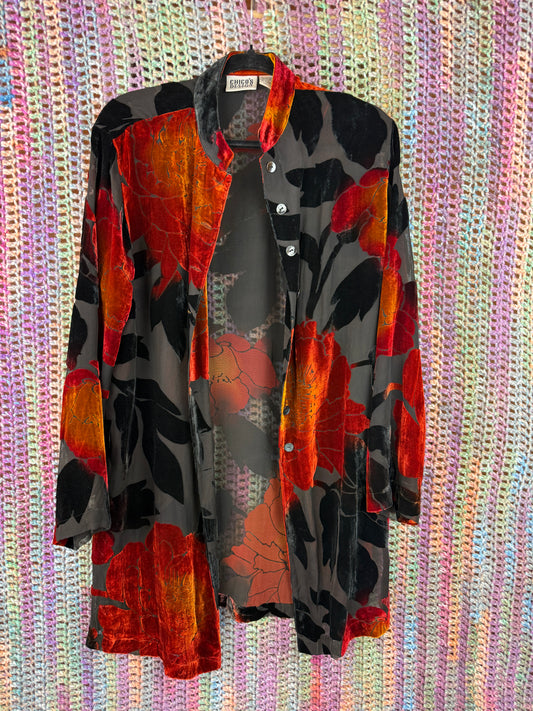 Vintage Chico's Design Velvet Tunic (Size 1 fits M/L)