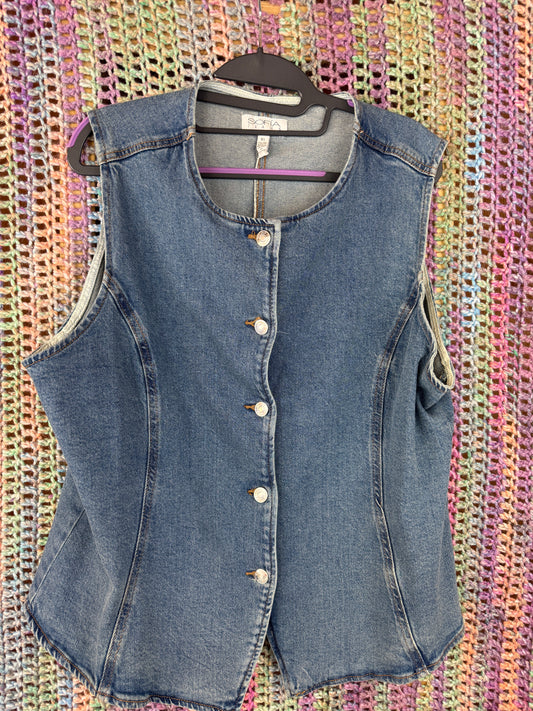 Sofia Jeans Denim Vest (Size XL)