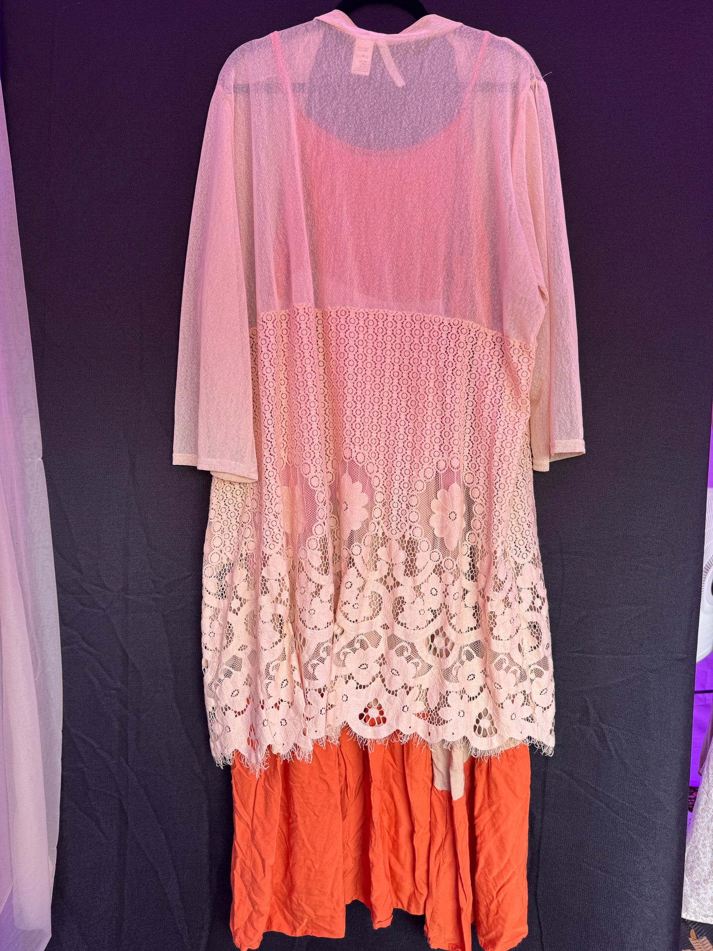 Multi Color Maxi Dress with Adjustable Straps-- sz 3XL