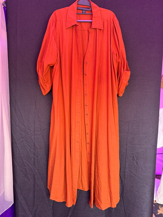 Ashley Stewart Button-up Dress in burnt orange-- sz 22/24