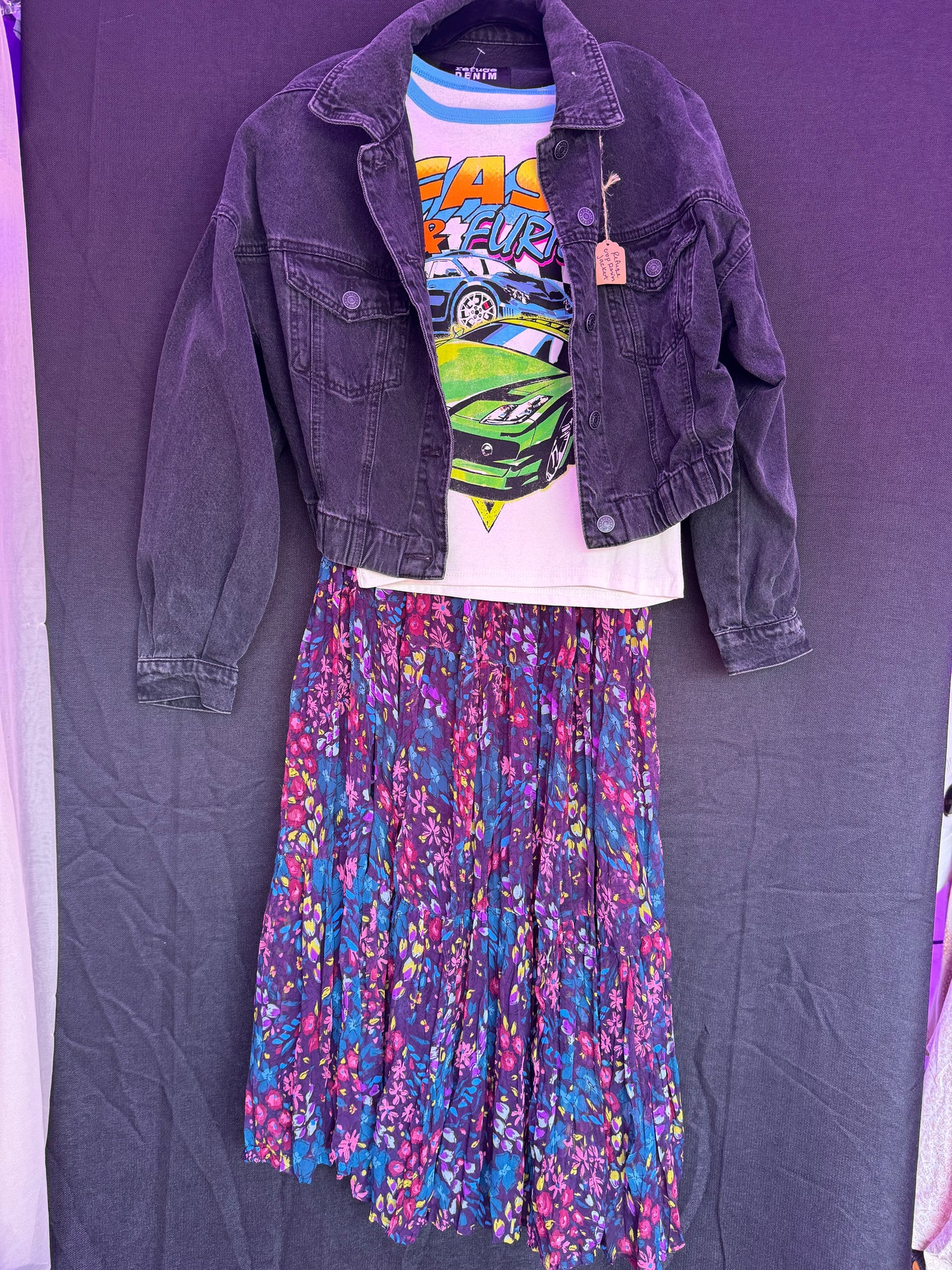 Purple Multi Color Maxi Skirt-- sz XXL